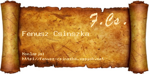 Fenusz Csinszka névjegykártya